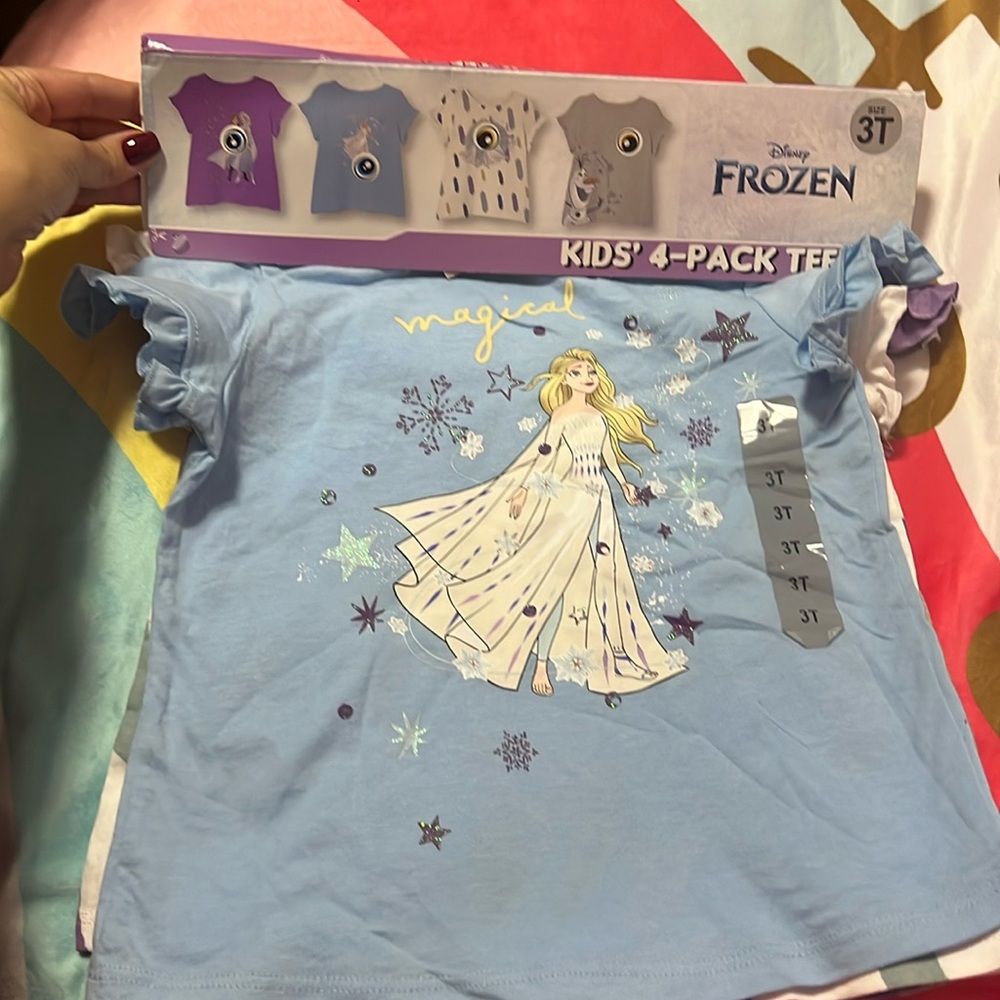 Disney Frozen 4 pack Tees size 3T